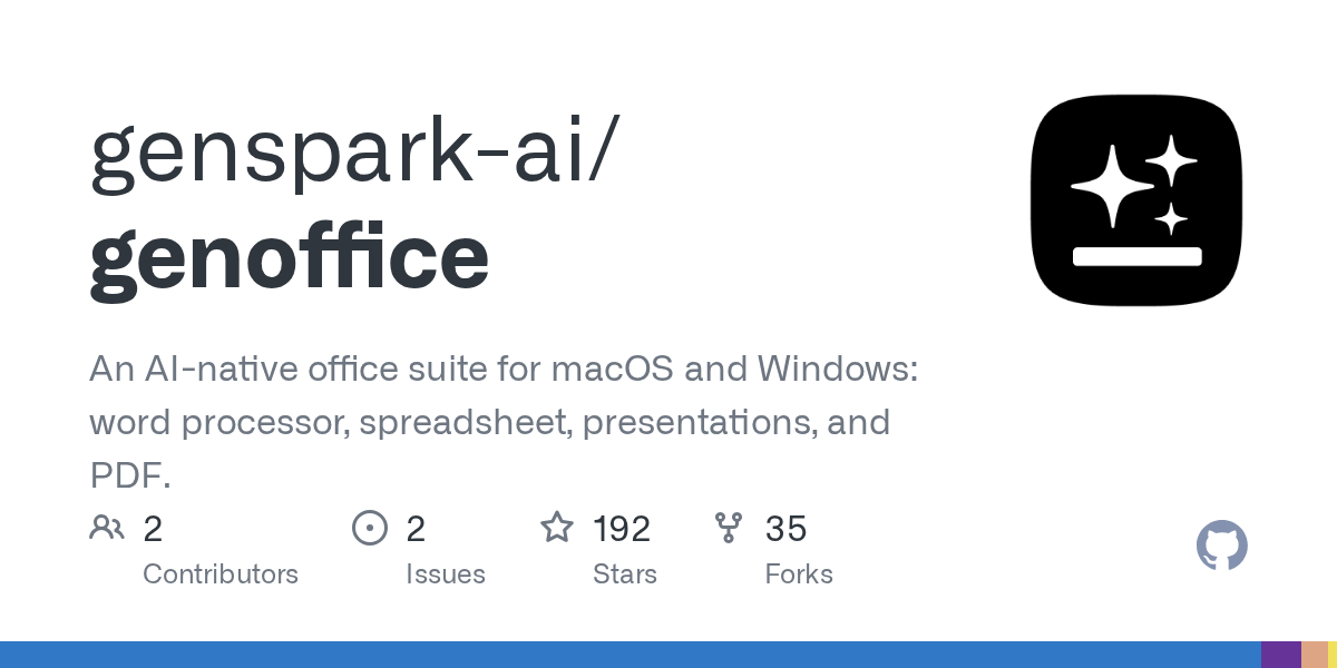 Aperçu officiel du dépôt GitHub GenOffice