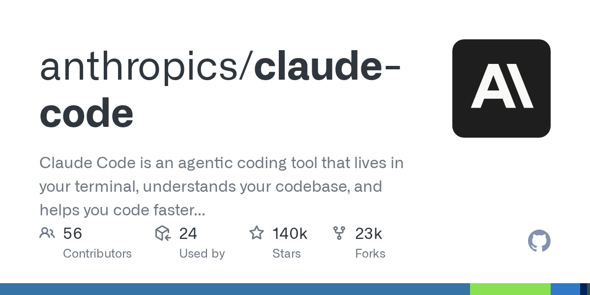 Visuel officiel du projet Claude Code sur GitHub.