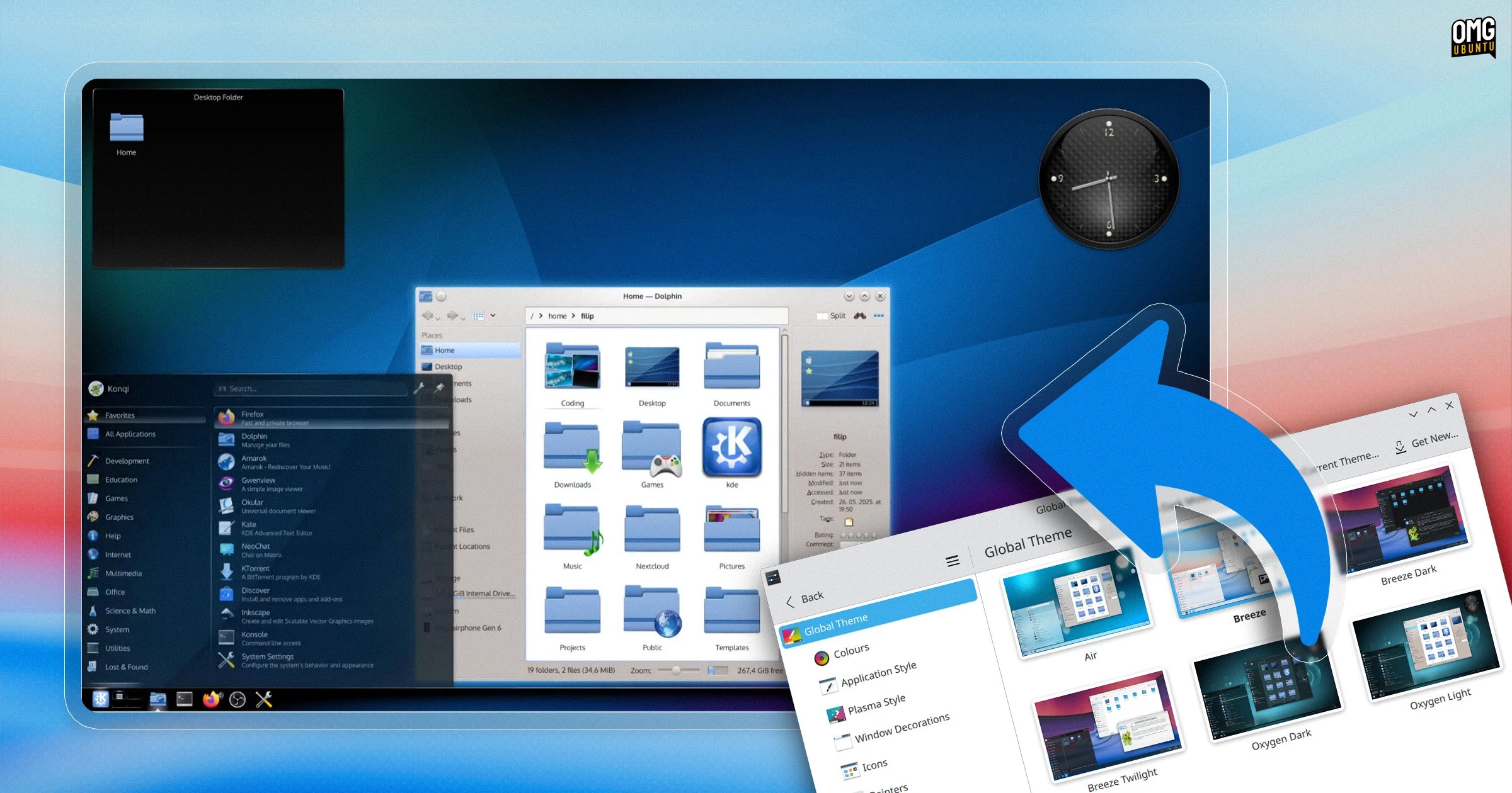 Le thème Oxygen restauré dans Plasma 6.7