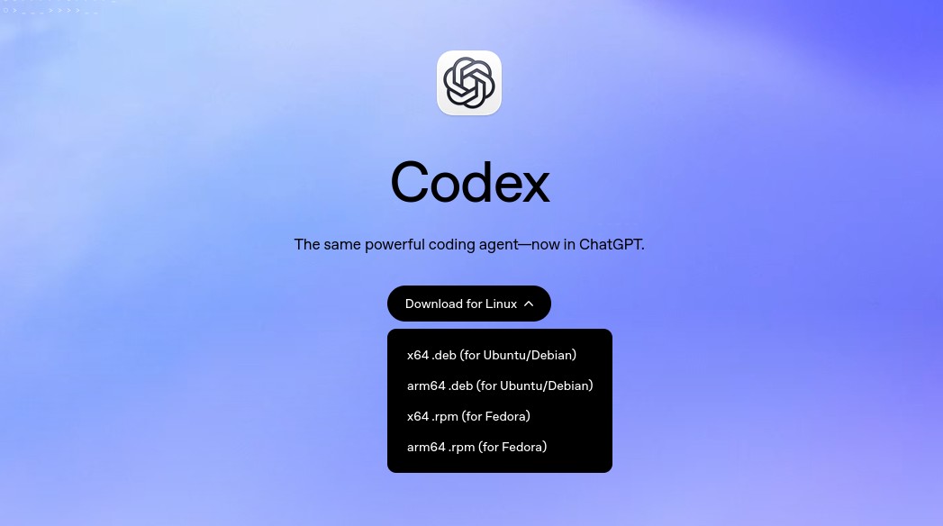 Capture d'écran de l'application ChatGPT qui tourne sur Debian 13