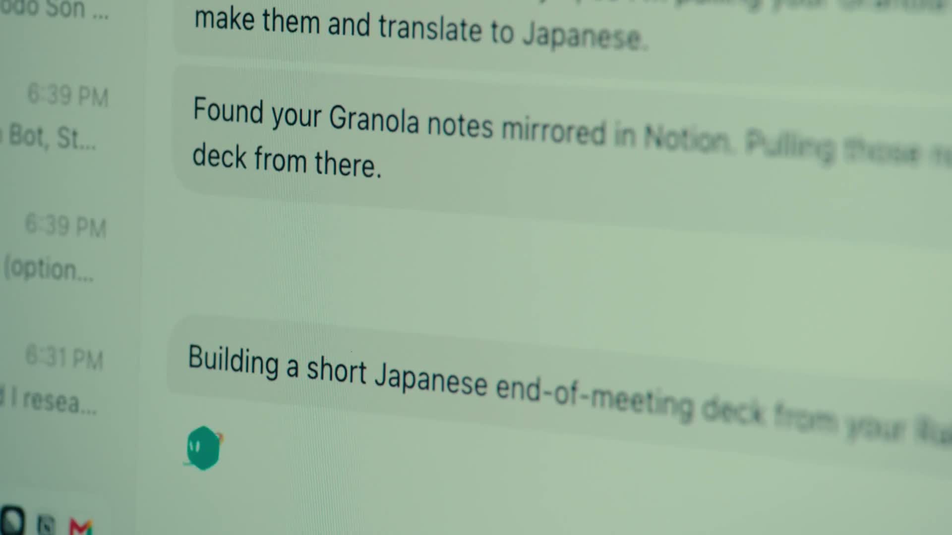 Conversation avec un agent Grok Bot : préparation d'un support de présentation et traduction en japonais
