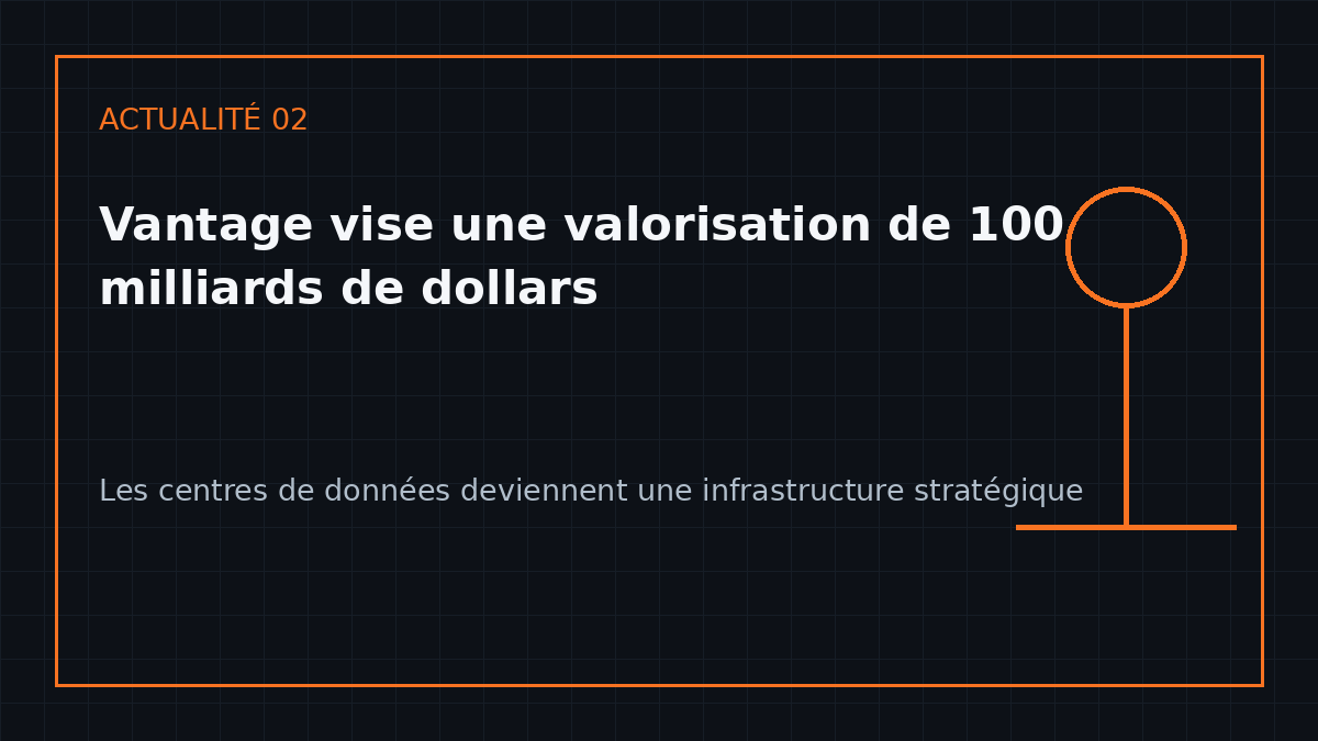 Schéma éditorial illustrant : Un centre de données pourrait entrer en Bourse à 100 milliards