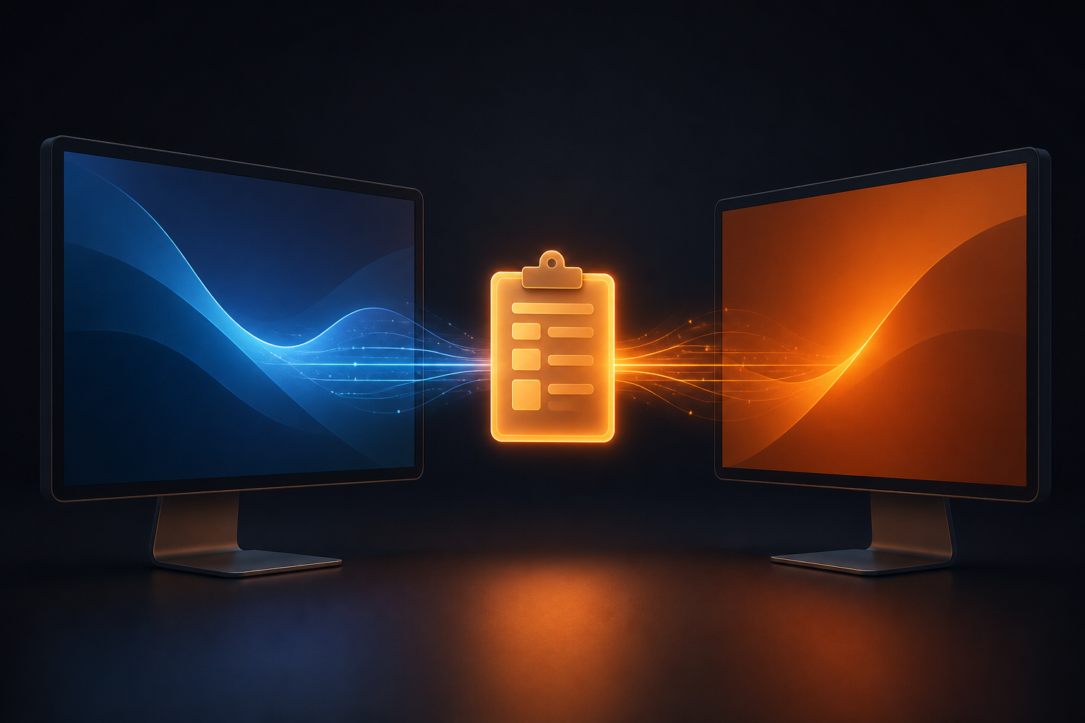 Schéma éditorial illustrant : Plasma 6.8, un presse-papiers partagé pour le bureau à distance