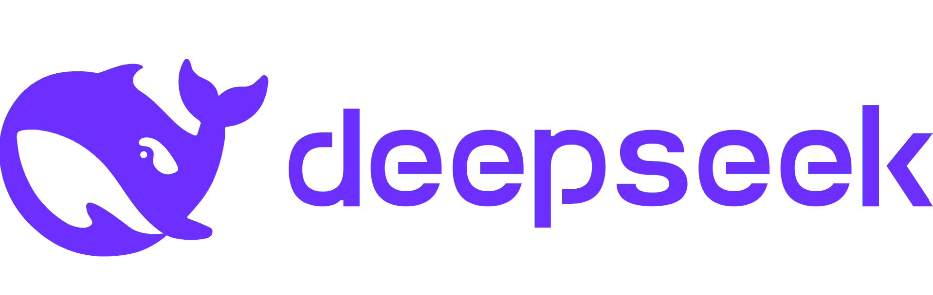 Le logo de DeepSeek, la start-up chinoise derrière les modèles V4, sur fond violet.