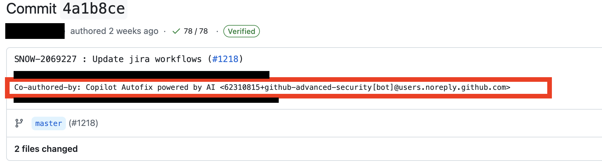 Capture du commit qui a introduit le motif vulnérable dans le workflow GitHub Actions de Snowflake, publiée par Wiz Research.