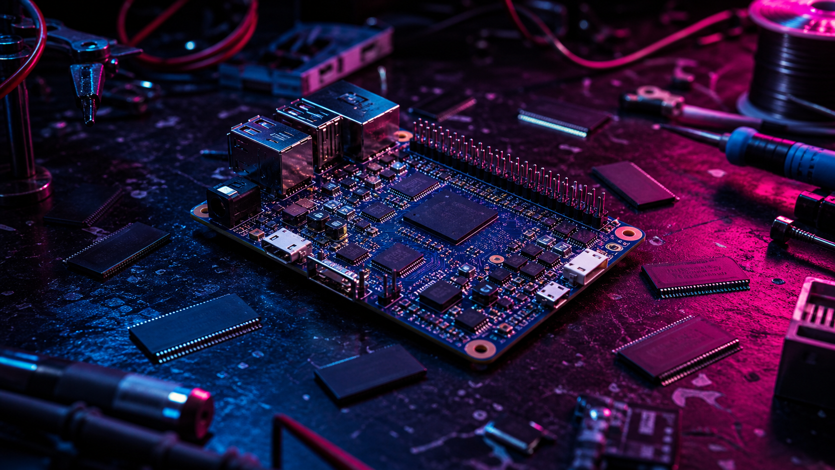Single board computer Pine64 avec des puces RAM