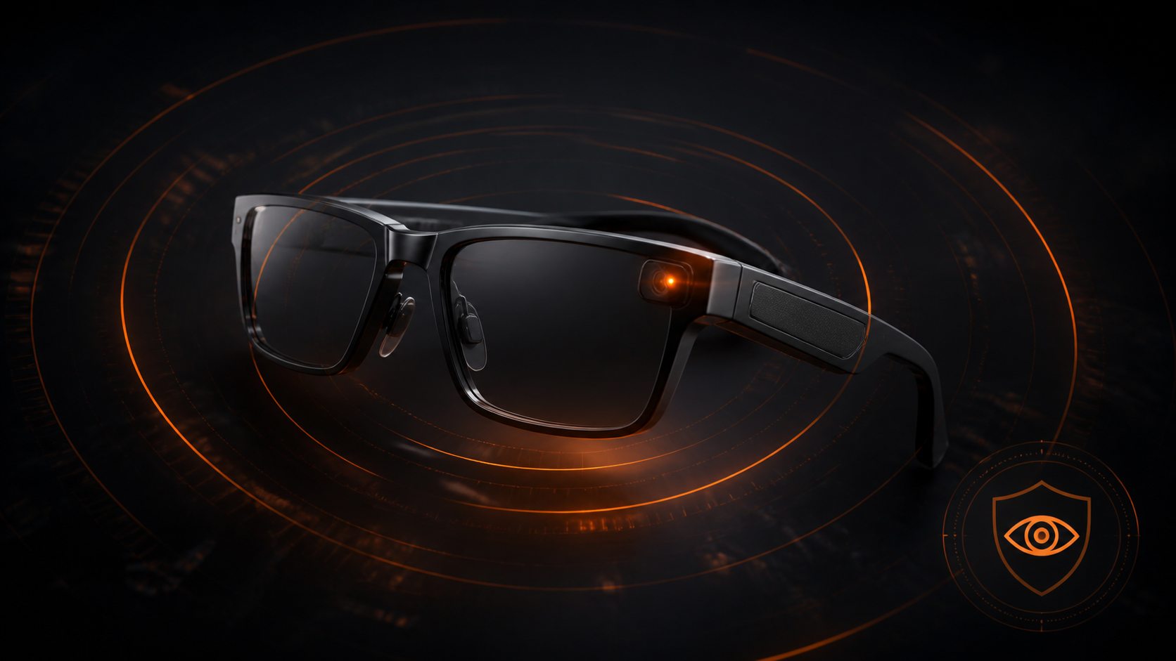 Des lunettes connectées dont l’œil enregistre, détectées par un anneau de balayage.