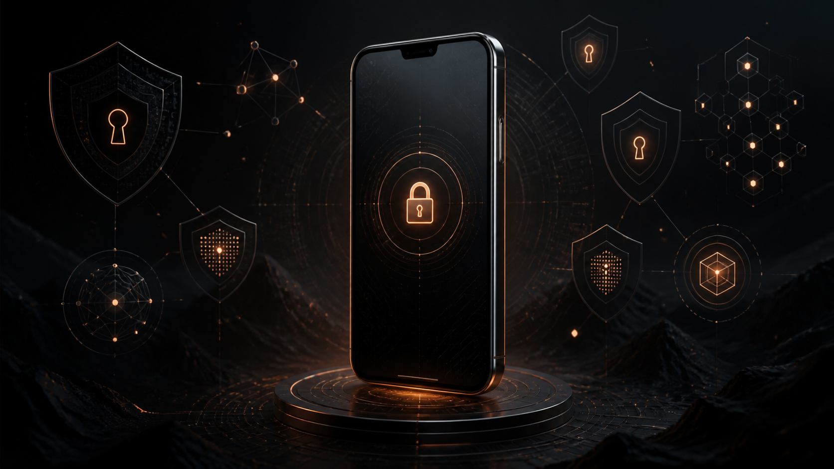 Un smartphone haut de gamme arborant un cadenas, symbole de la vie privée.