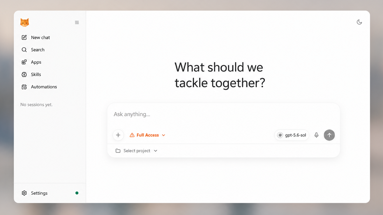 Capture de l’interface web de Nanobot en dark mode