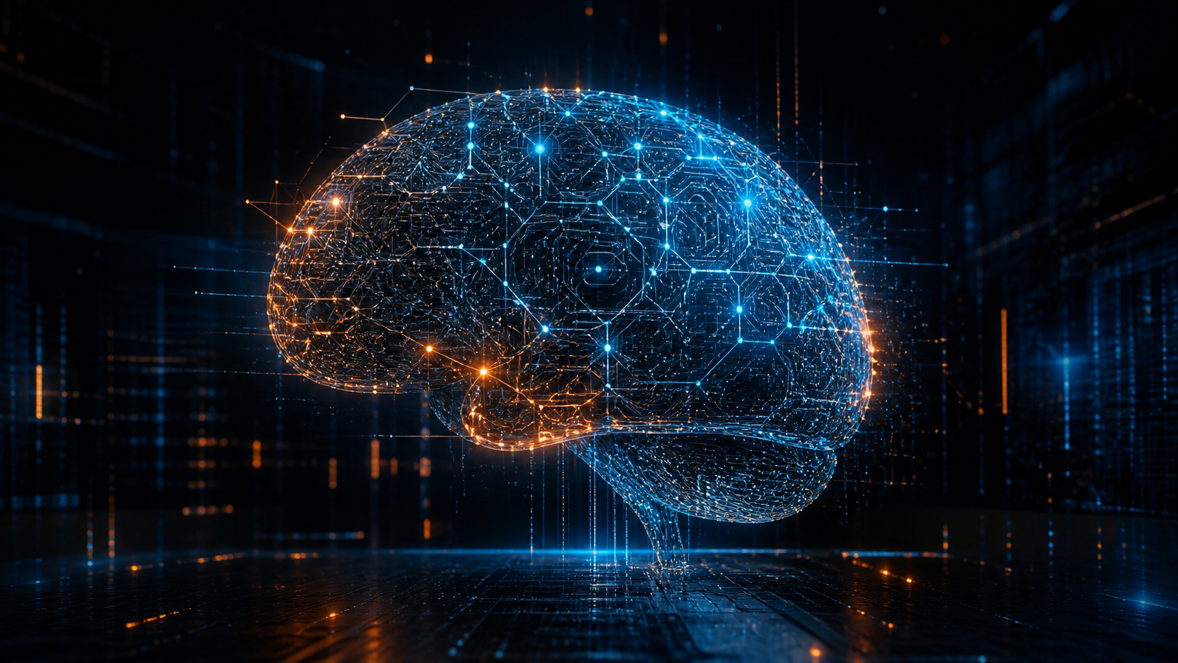 Illustration d’un réseau de neurones lumineux pour l’article sur le modèle IA mystère Ox Alpha
