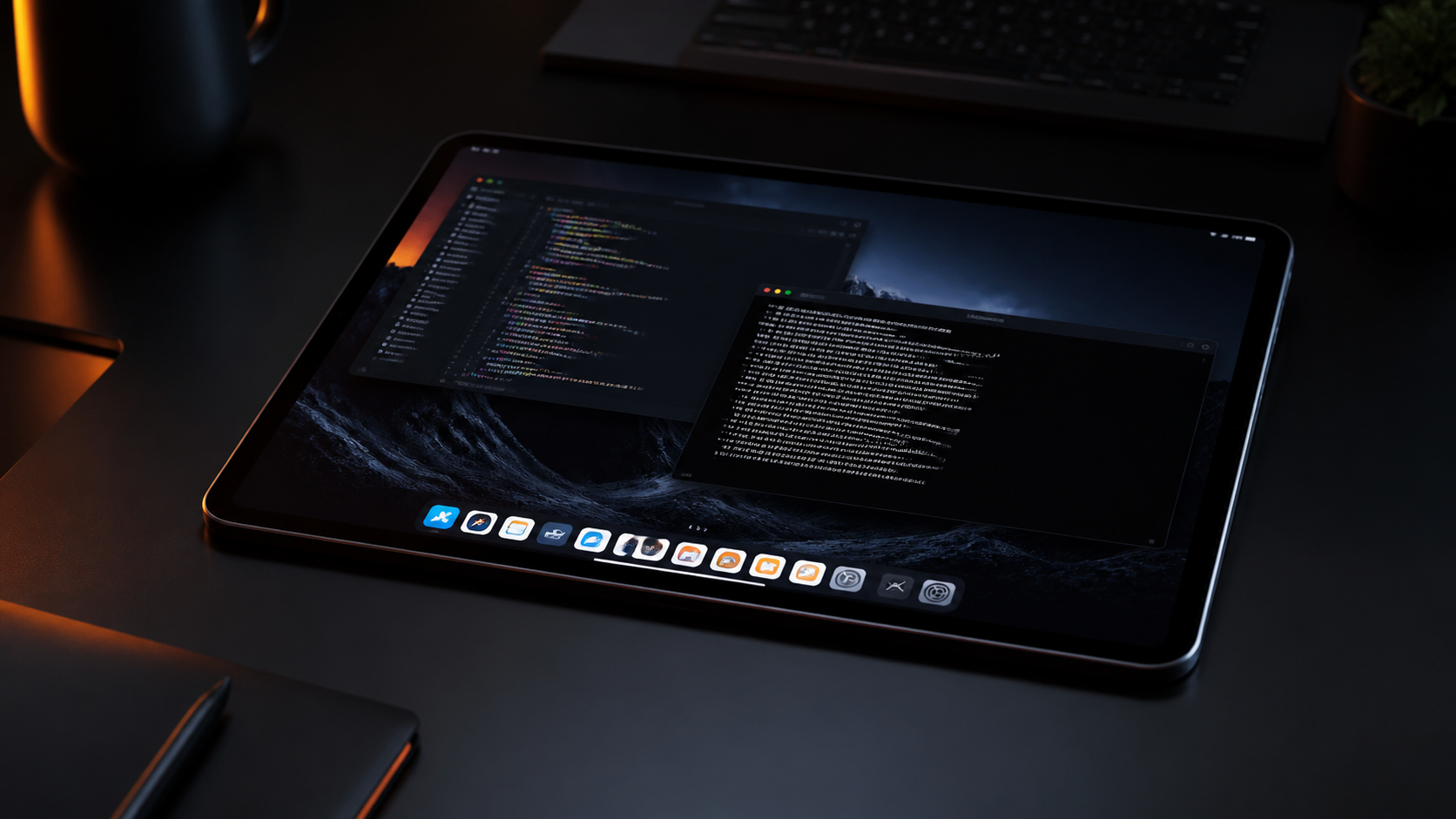 Illustration IA d'un iPad Pro affichant macOS
