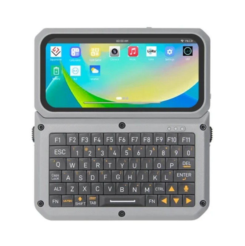 Le T-Display K230 Kit de LILYGO, vue de dessus, avec son écran AMOLED et son module radio