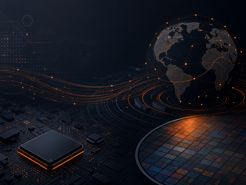 Digest technologique sombre avec microprocesseurs