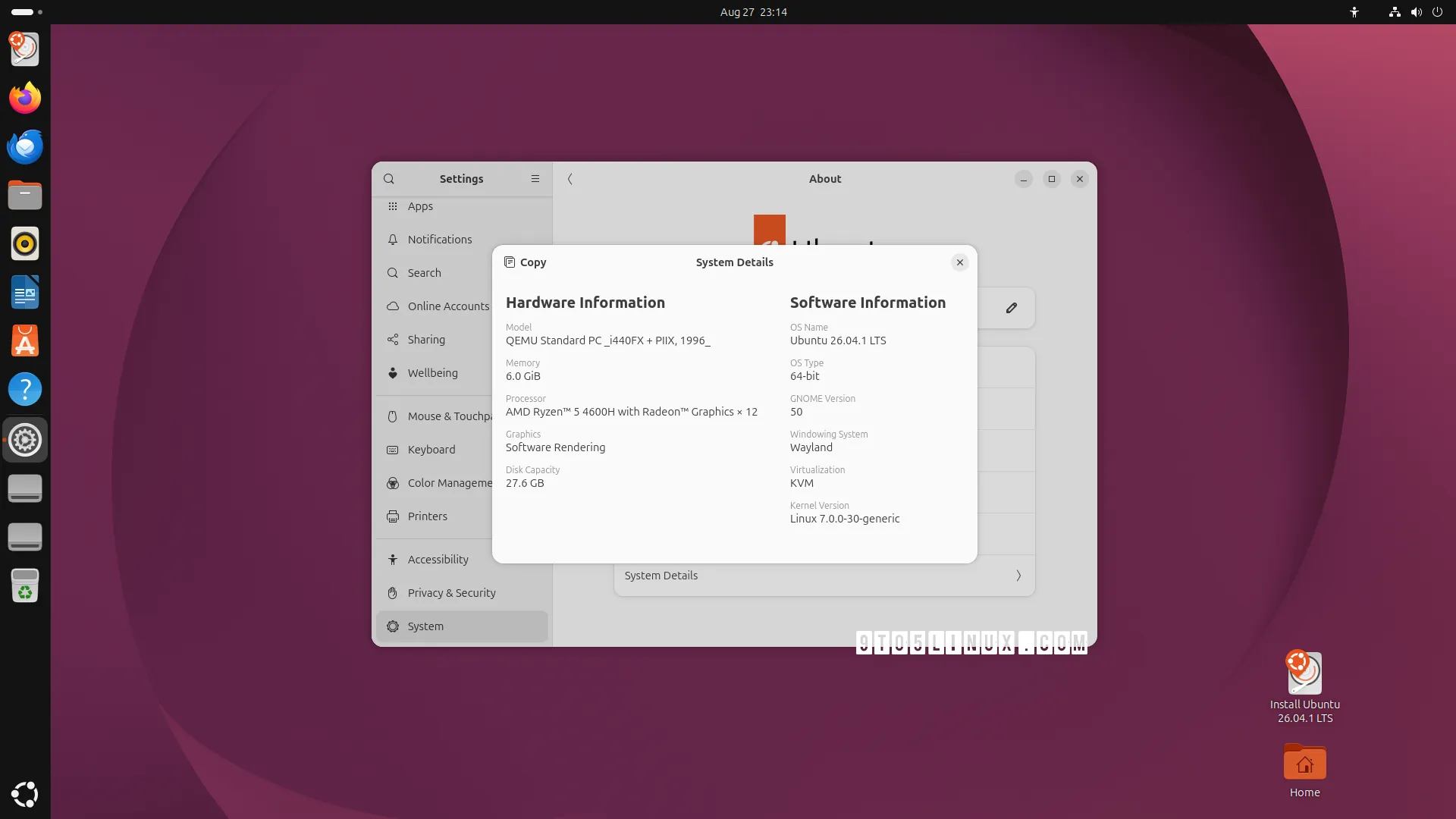 Aperçu de l'interface d'installation d'Ubuntu 26.04 LTS Resolute Raccoon