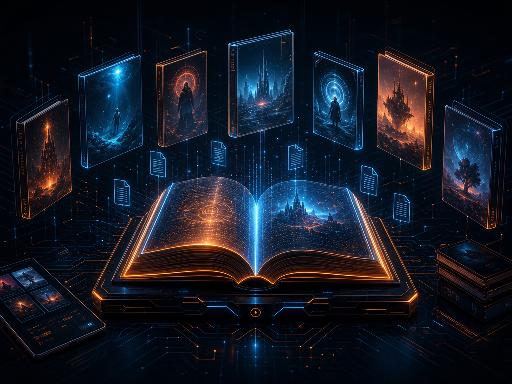 Illustration IA du gestionnaire de livres numériques Calibre