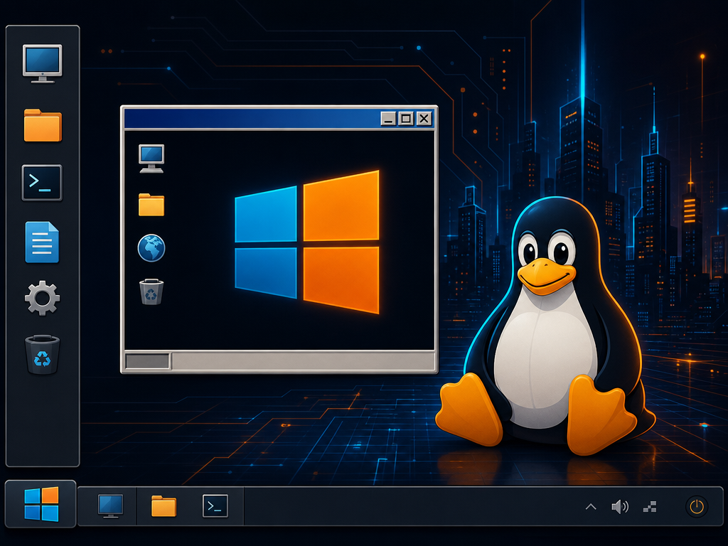 Illustration d'un système d'exploitation open source inspiré de Windows
