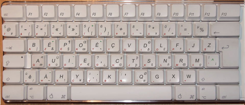 Schéma de la disposition de clavier bépo