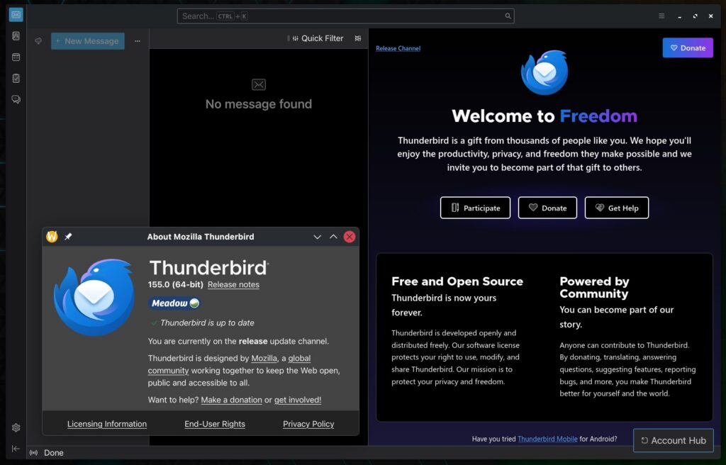 Thunderbird 155 simplifie la configuration des comptes Exchange et OAuth