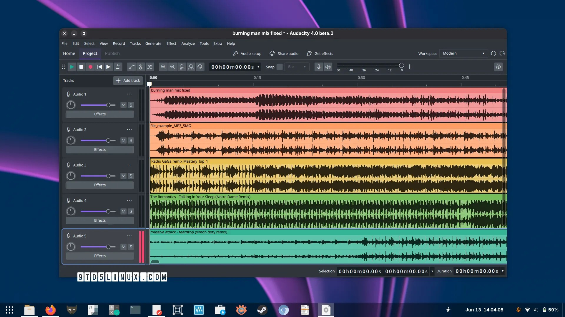 Aperçu de la nouvelle interface d'Audacity 4.0