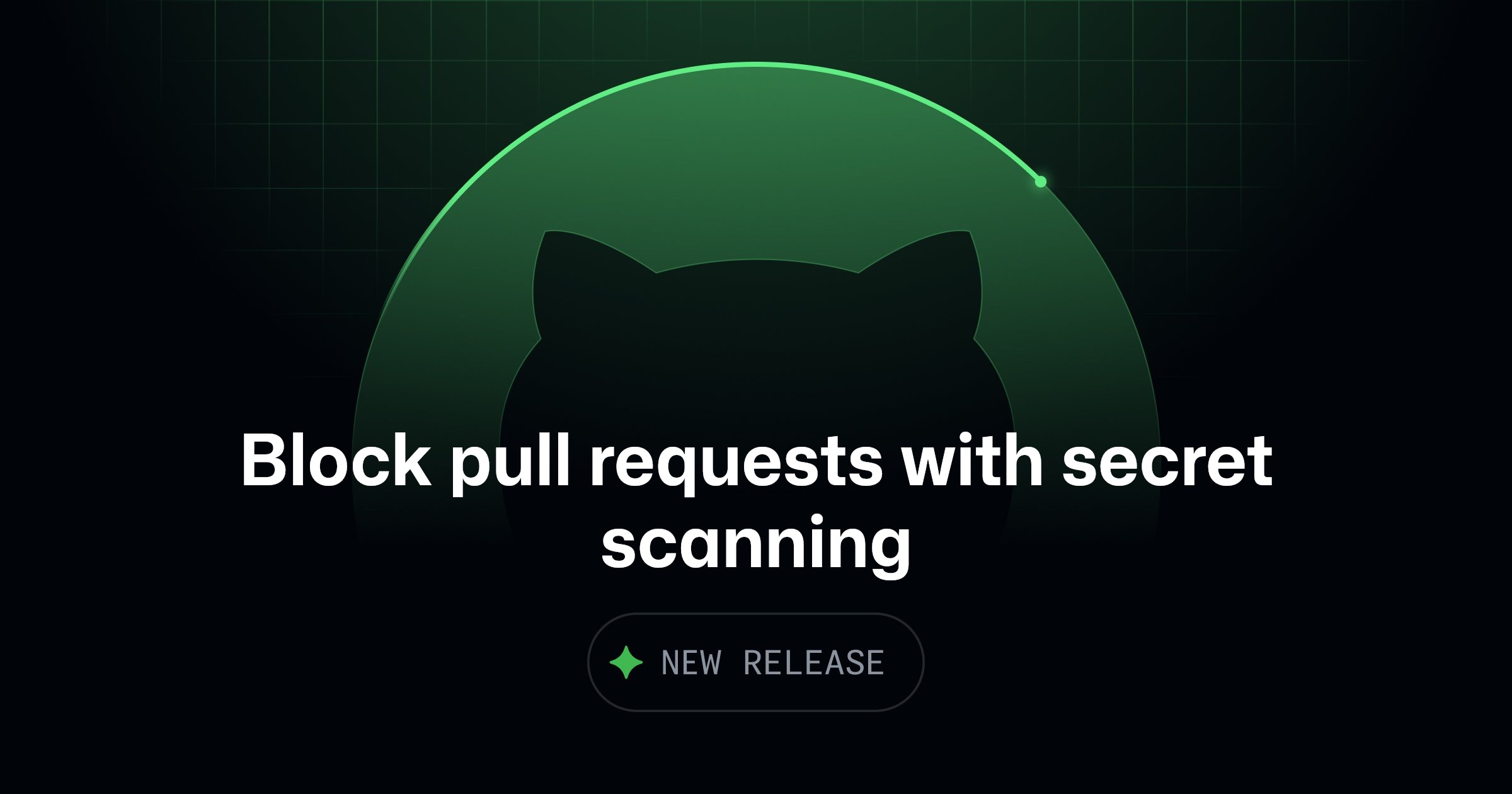 Bannière officielle de l'annonce GitHub sur le blocage des pull requests avec secrets détectés