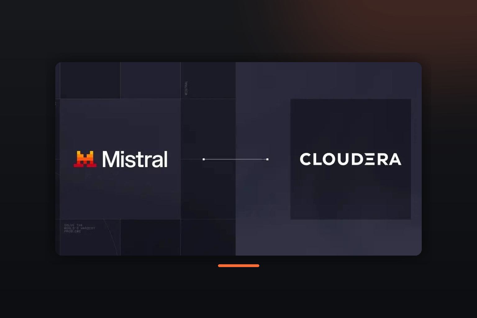 Logos de Mistral et Cloudera sur la bannière officielle de leur partenariat